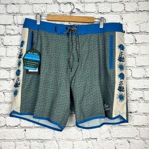 Baja Llama Board Short Floral Print A Spiny Proposition 17" Size 38 NWT